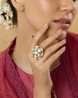 Gold Kundan Rani Statement Ring
