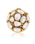 Gold Kundan Rani Statement Ring