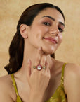 Ruby Kundan Three Head Ring