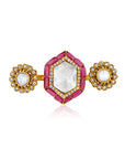 Ruby Kundan Three Head Ring