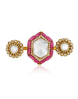 Ruby Kundan Three Head Ring