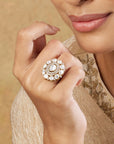 Festive Kundan Gold Statement Ring