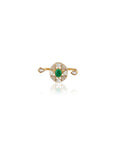 Kundan Polki Emerald Gold Two Finer Ring
