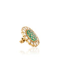 Kundan Polki Emerald Lattice Gold Ring