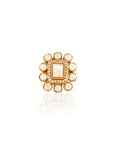 Kundan Gold Square Statement Ring