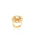 Kundan Gold Square Statement Ring