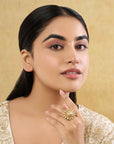 Antique Gold Kundan Polki Statement Ring