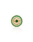 Emerald Round Kundan Polki Gold Ring