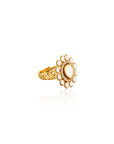 Kundan Polki Circle Gold Ring