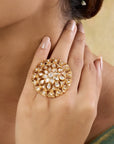Kundan Gold Bridal Cocktail Ring