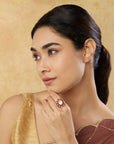 Ruby Kundan Polki Gold Ring