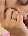 925 Sterling Silver Blue Heart Ring
