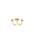 Kundan Statement Gold Two-Finger Ring