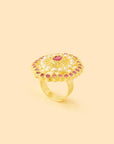 Ruby Jadau Gold Statement Ring
