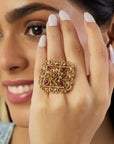 Gold Temple Statement Ring