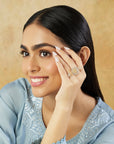 Zircon Gold Two-Finger Ring