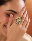Floral Kundan Ring