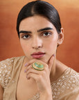 Kundan Mint Cocktail Ring