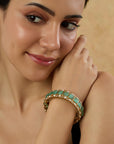 Heera Panna Cuff Bracelet