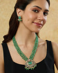 Heera Panna Long Necklace Set