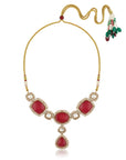 Kundan Polki Ruby Gold Necklace Set