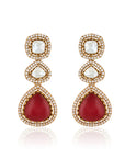 Kundan Polki Ruby Gold Necklace Set