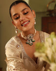 Gold Kundan Polki Statement Bangle Bracelet