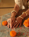 Gold Kundan Polki Statement Bangle Bracelet