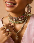 Manik Panna Choker Necklace Set