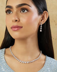 Tennis Zircon Silver Necklace Set