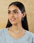 Tennis Zircon Silver Necklace Set