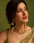Kundan Polki Gold Dangler Kashmiri Earrings