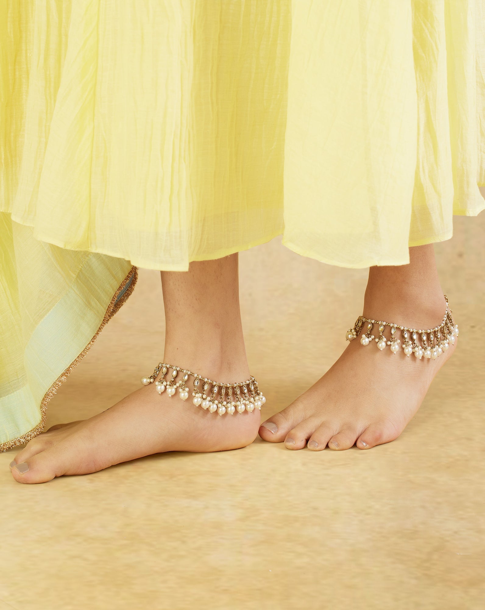 Kundan Gold Payal Anklet
