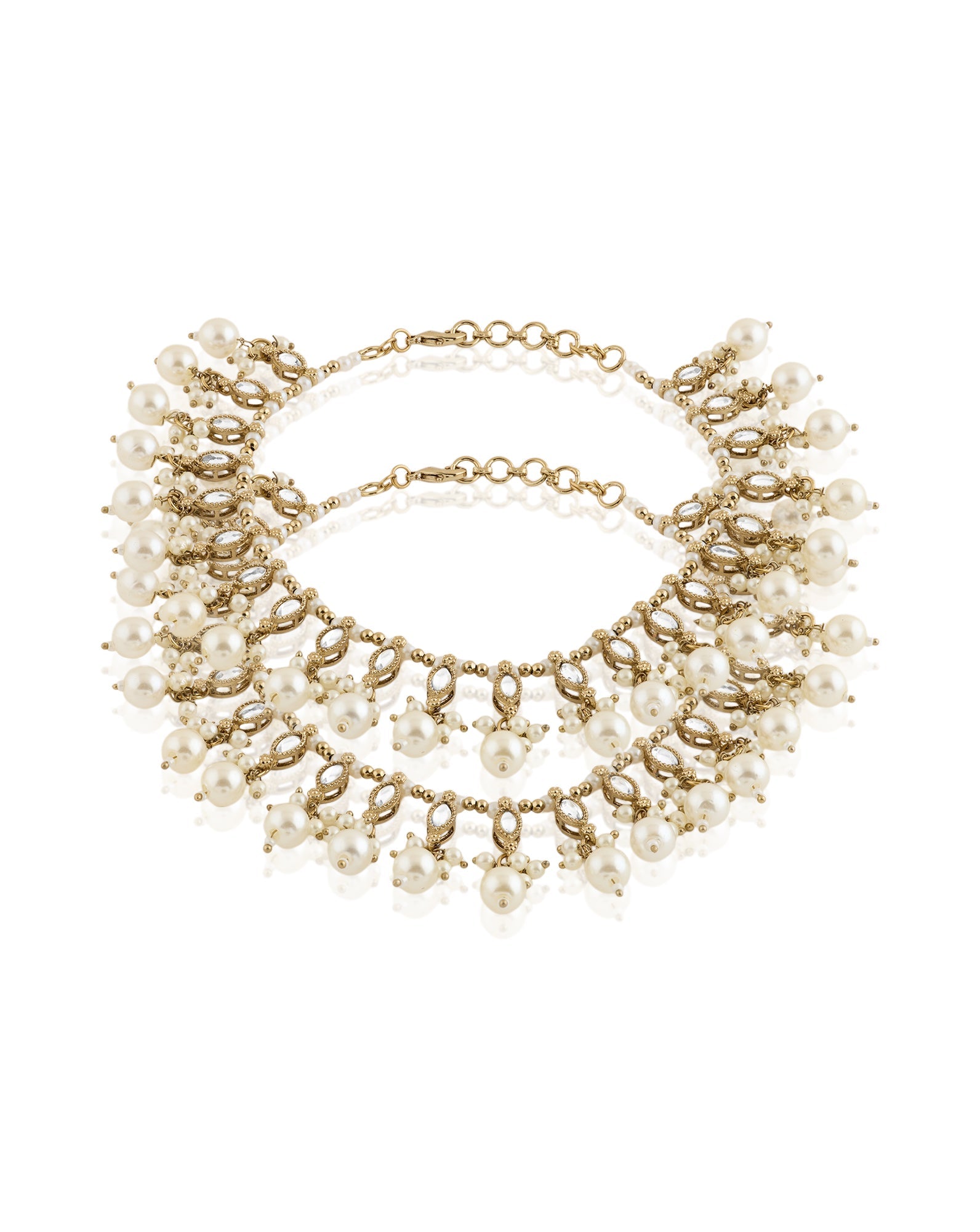 Gold Kundan Payal Anklet