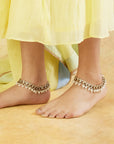 Gold Pearl Kundan Payal Anklet