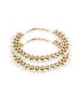 Gold Pearl Kundan Payal Anklet