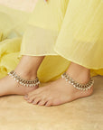 Gold Pearl Kundan Payal Anklet