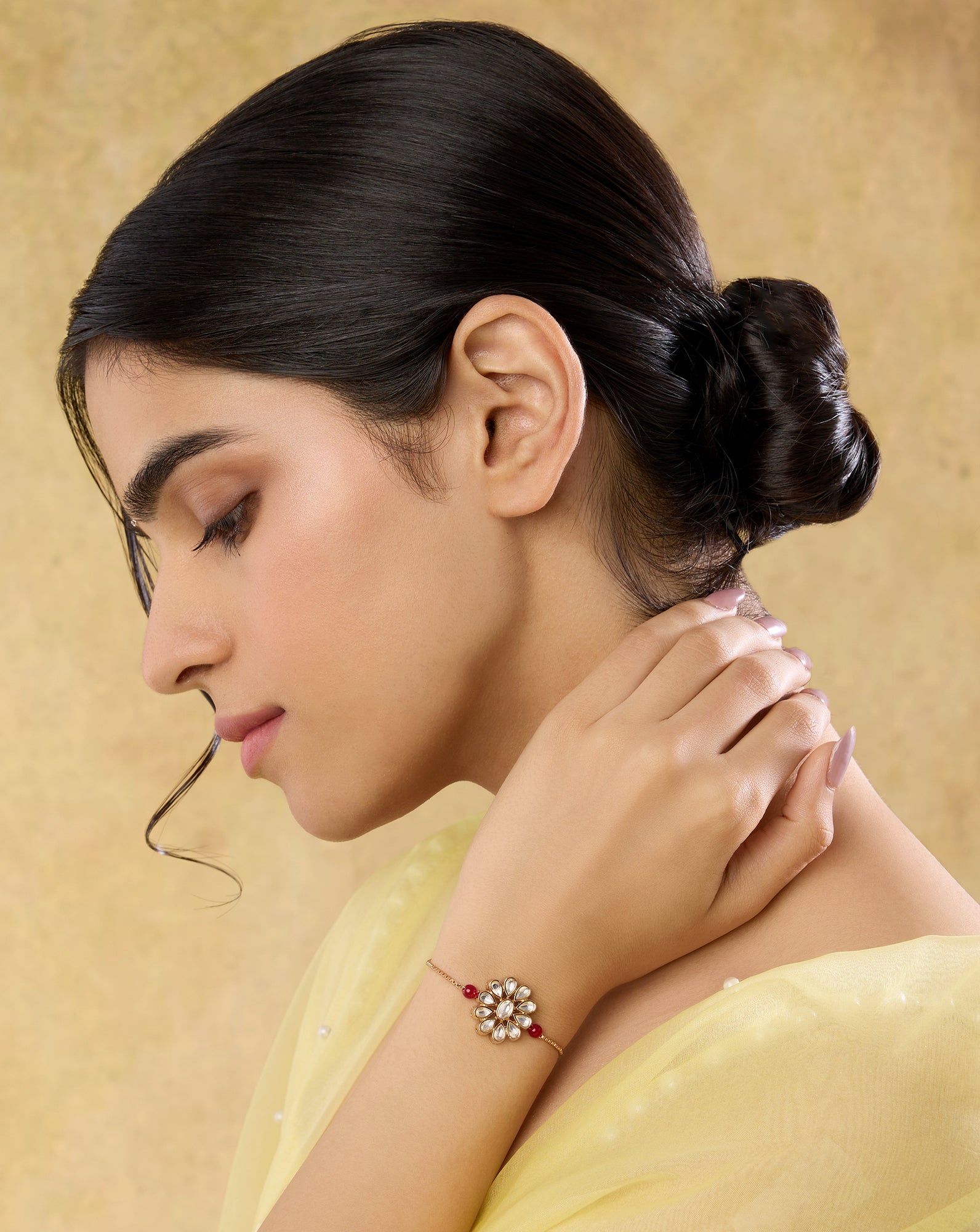 Veera Kundan Polki Rakhi Bracelet