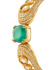 Emerald Solitaire Kundan Gold Bracelet