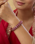 Zircon Ruby Striped Bangle