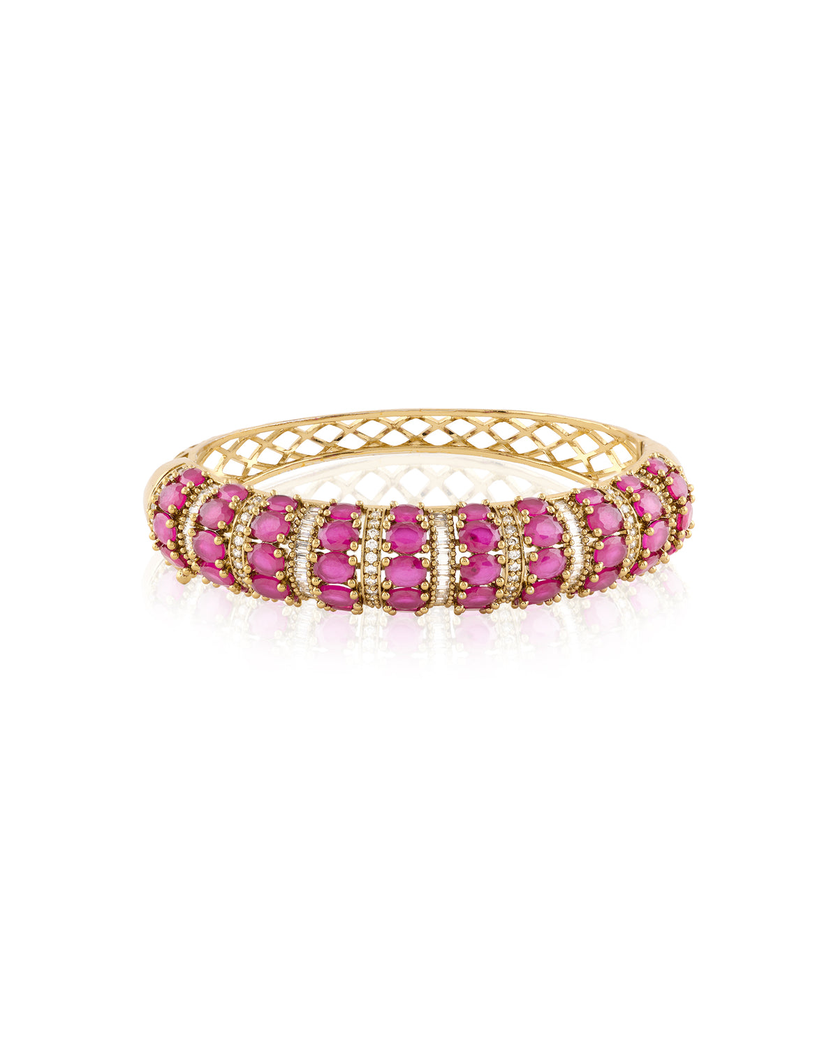 Zircon Ruby Striped Bangle