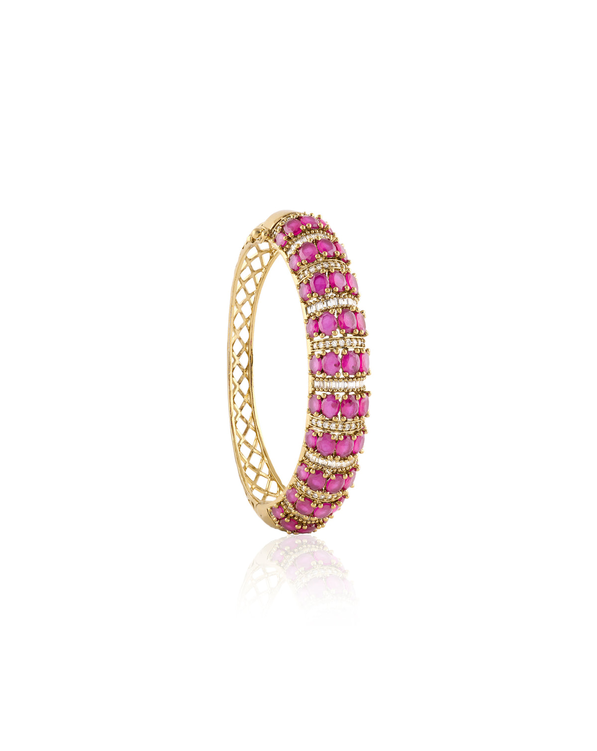 Zircon Ruby Striped Bangle