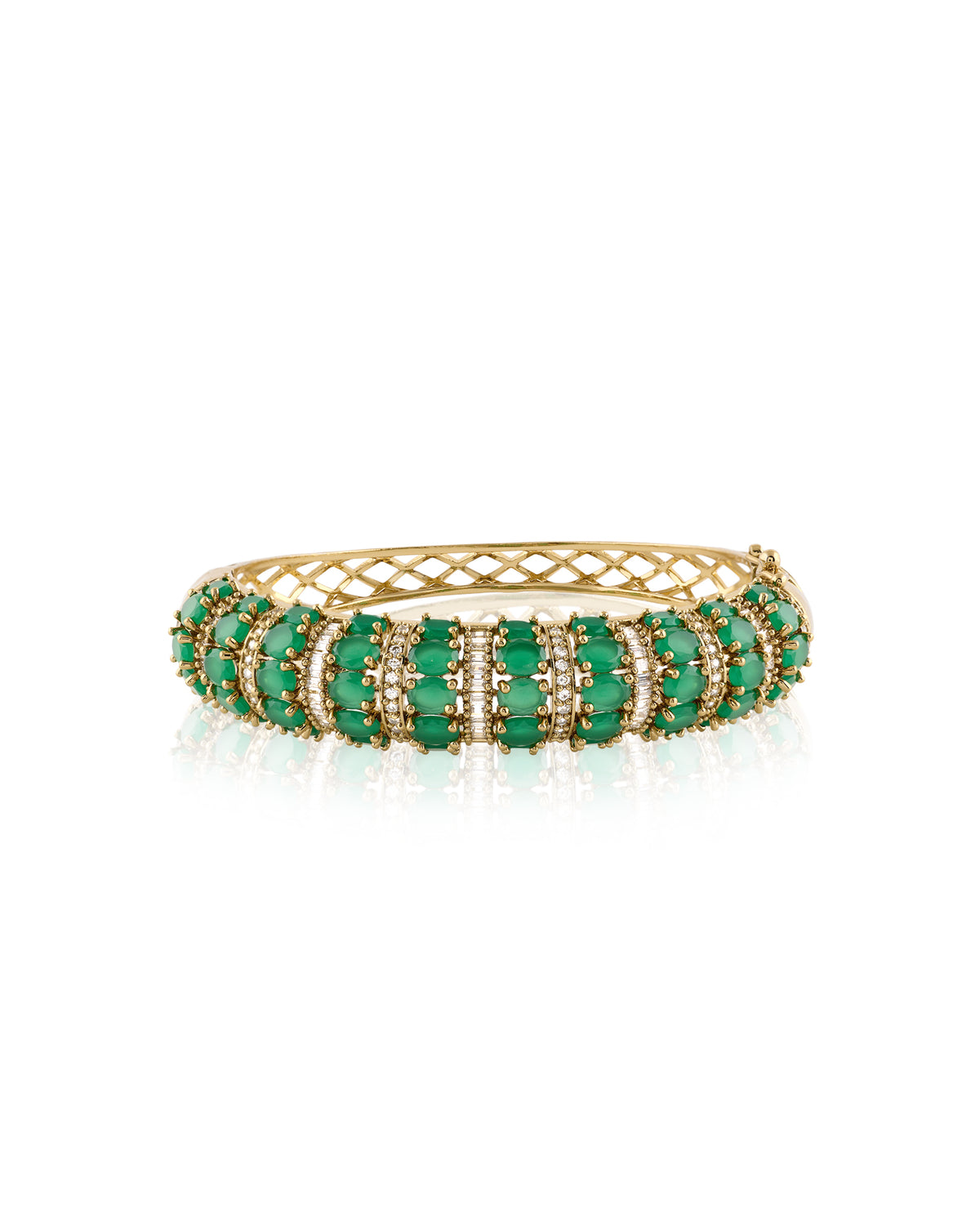 Zircon Green Striped Bangle
