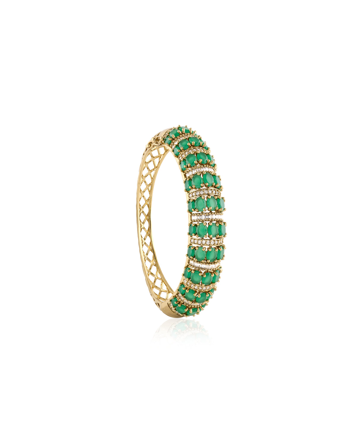 Zircon Green Striped Bangle