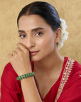 Zircon Green Striped Bangle