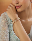 Ruby Pearl Jadau Gold Bracelet