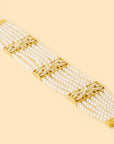 Pearl Jadau Statement Gold Bracelet