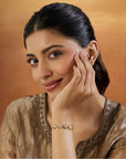 Ruby Floral Jadau Gold Bracelet