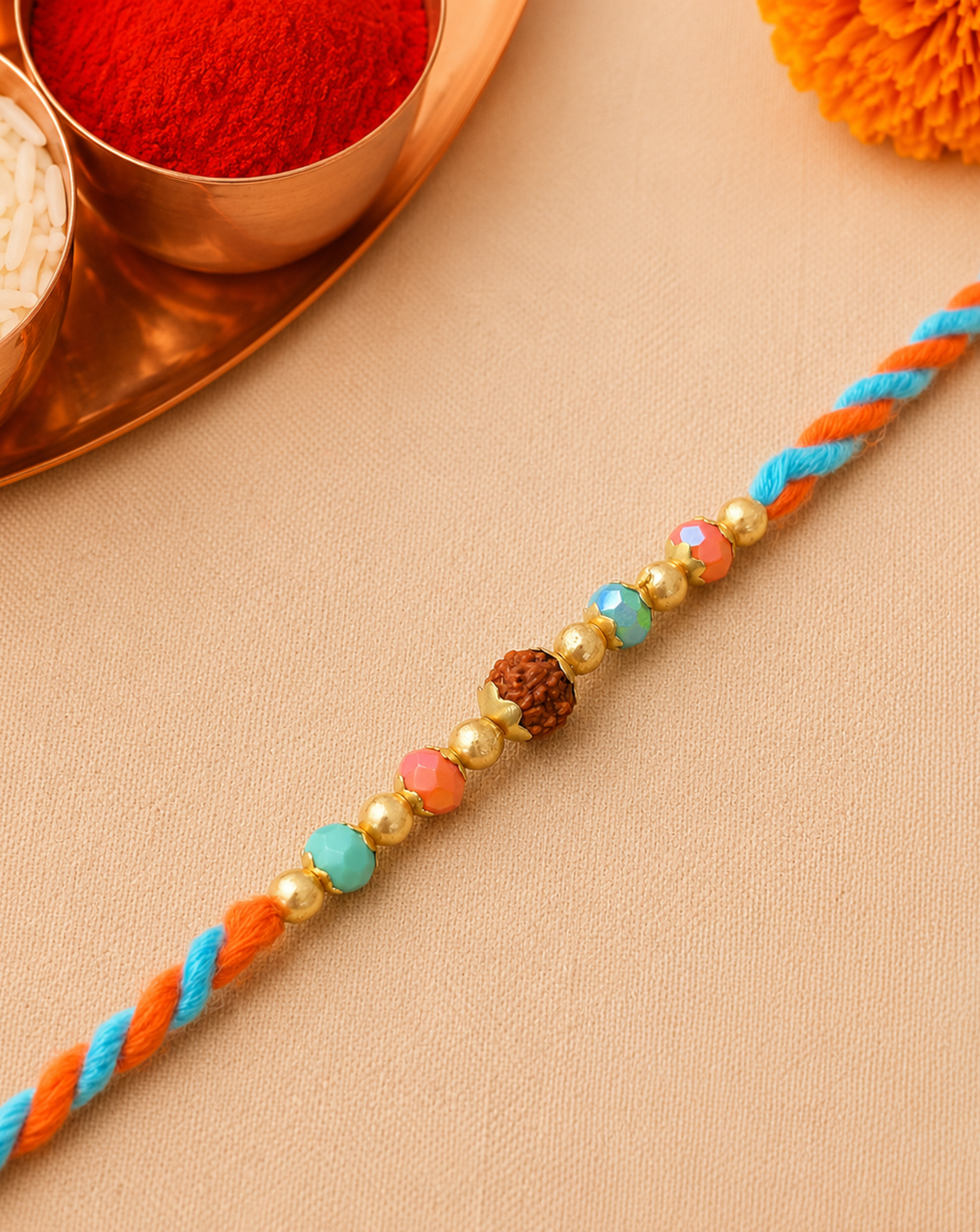 Pearl Maroon Traditional Rakhi