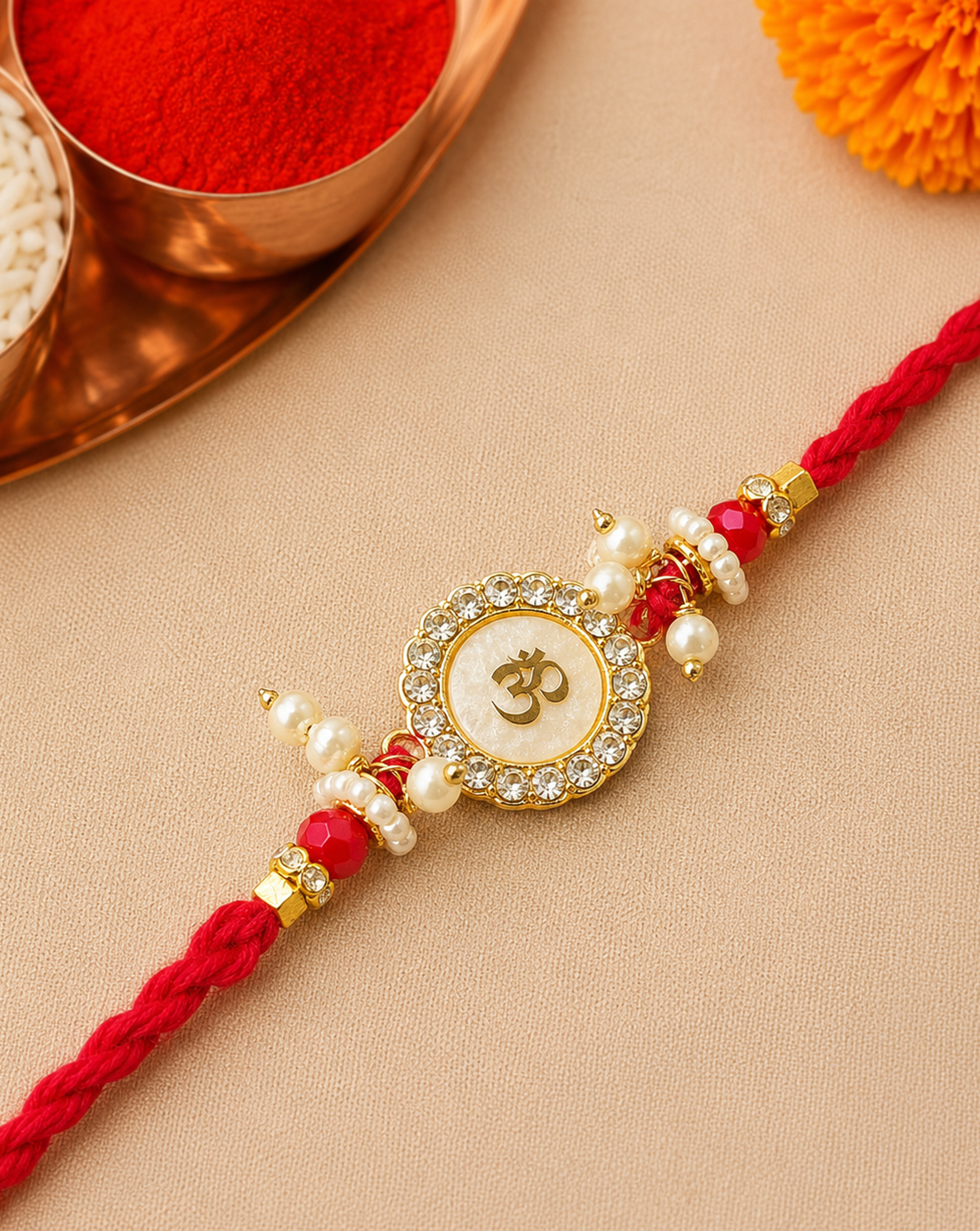 Om Red Traditional Rakhi